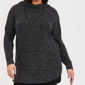 Torrid hooded shirt gray‎ size 2